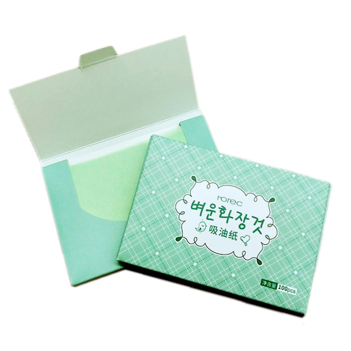 100sheets/pack Green Tea Facial Oil Blotting Sheets Paper